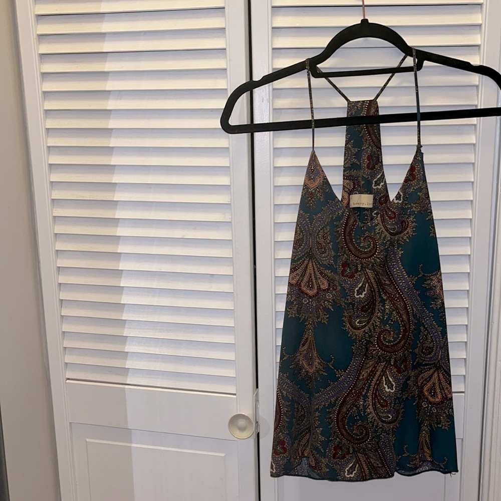 Teal T-back spaghetti strap Top